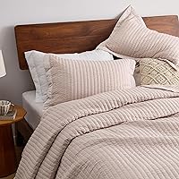 Vista 4 de Bedsure - Juego de edredón rosa tamaño King - Juego de ropa de cama con edredón tamaño King, colcha y cubrecama, colcha ligera de corduroy