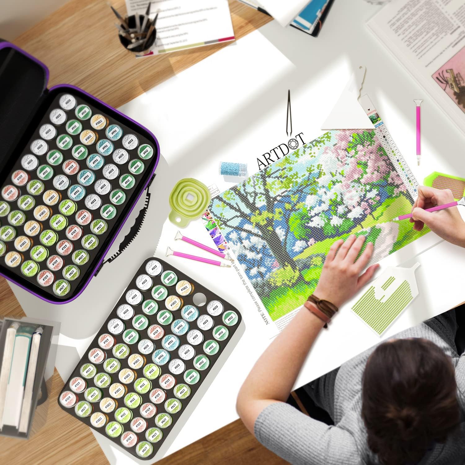 Portatile di 240 Scomparti Diamond Painting Organizzatore, Diamond Painting Kit Completo Organizzatore, Diamond Painting Kit Organizzatore