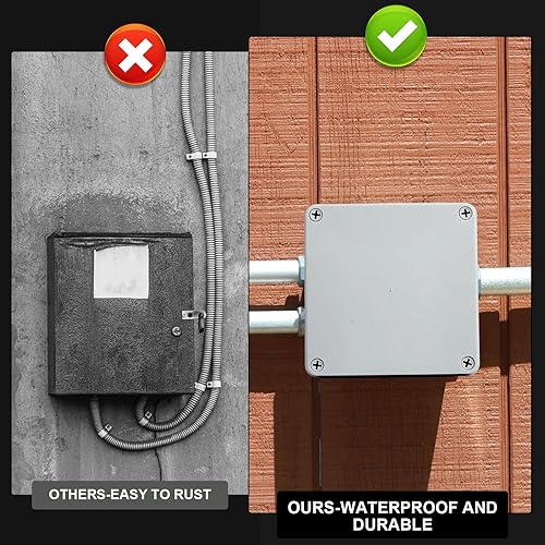 Miniatura 4 de Kanayu Caja de conexiones eléctricas de plástico a prueba de polvo, impermeable, gris y blanco, protege conductos y accesorios, recinto universal