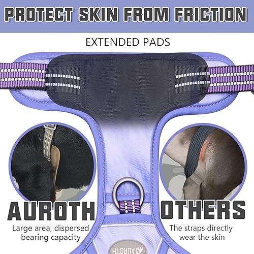 Miniatura 6 de Auroth Arnés táctico para perros grandes, arnés ajustable para mascotas, reflectante K9, chaleco de entrenamiento para mascotas, arnés de servicio