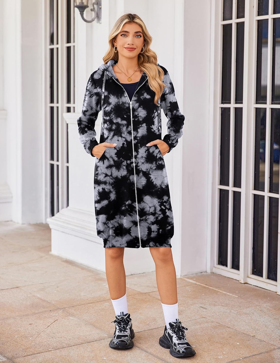 Zeagoo Women's Zip Up Hoodies Oversized Fleece Long Tunic Sweatshirts Casual Long Sleeve 2026 Fall Hoodie Jacket Coat - Image 4