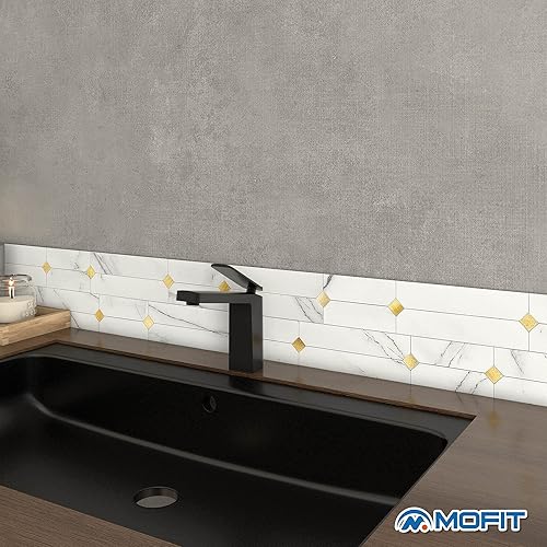 Miniatura 4 de M MOFIT Pegatinas de Azulejos de Piedra para Salpicadero de Cocina Despegar y Pegar Paneles de Pared de Mosaico Lineal Mate Impermeables para Baño