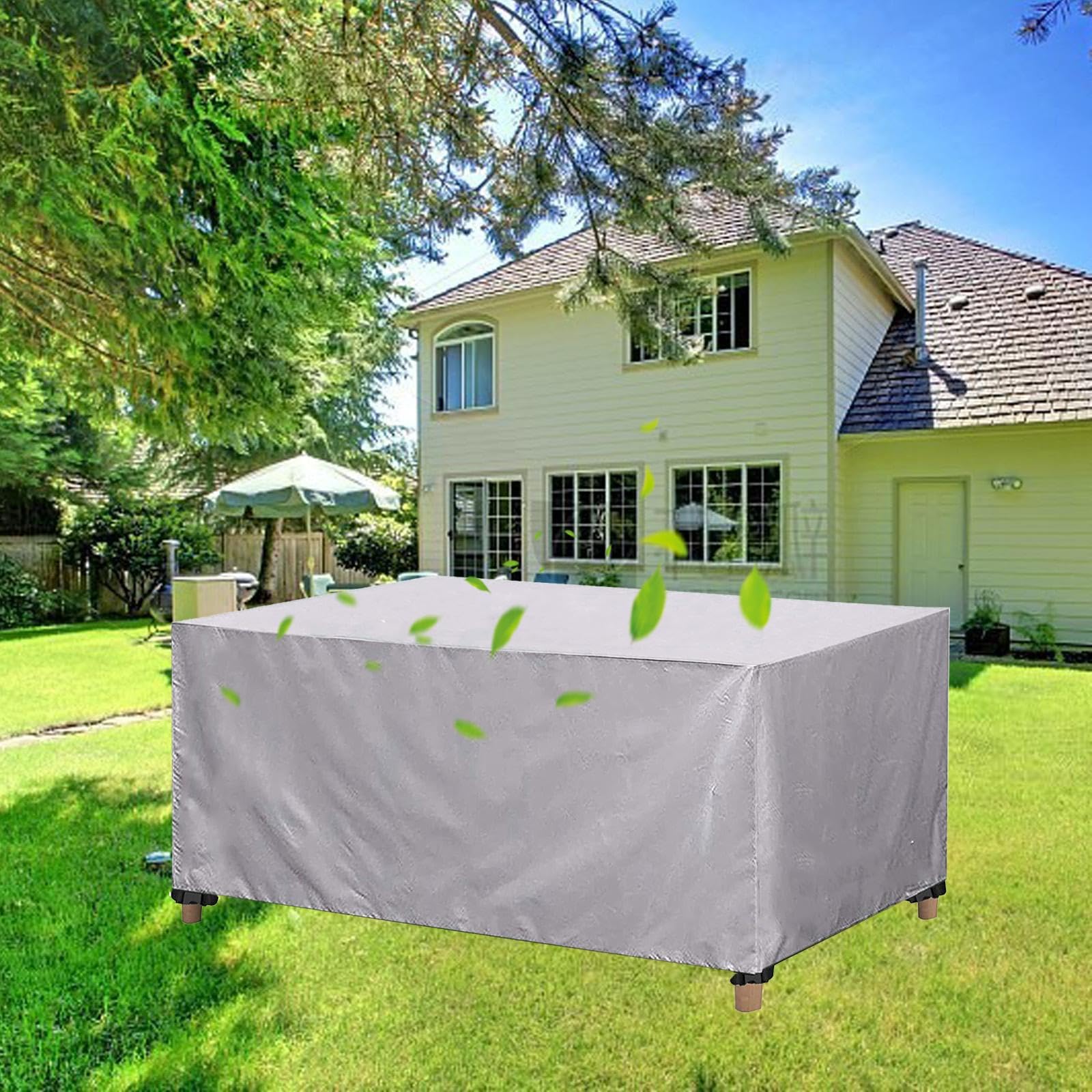 Housse salon de jardin anti-déchirure contre la pluie et le vent pour table extérieure 420D