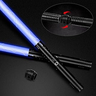 2 Pack 32.2" Light Sabers for Adults, Halloween 2-in-1 Type-C Charge Fx Light Sabers for Kids, RGB 15 Colors 4 Modes Metal Hilt Dual Light Sabers for Party Favors Cosplay Halloween