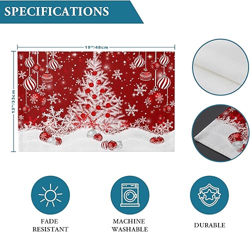 Vista 476 de Juego de 6 manteles individuales rojos para el día de San Valentín, diseño de corazón de San Valentín, resistentes al calor, lavables, manteles