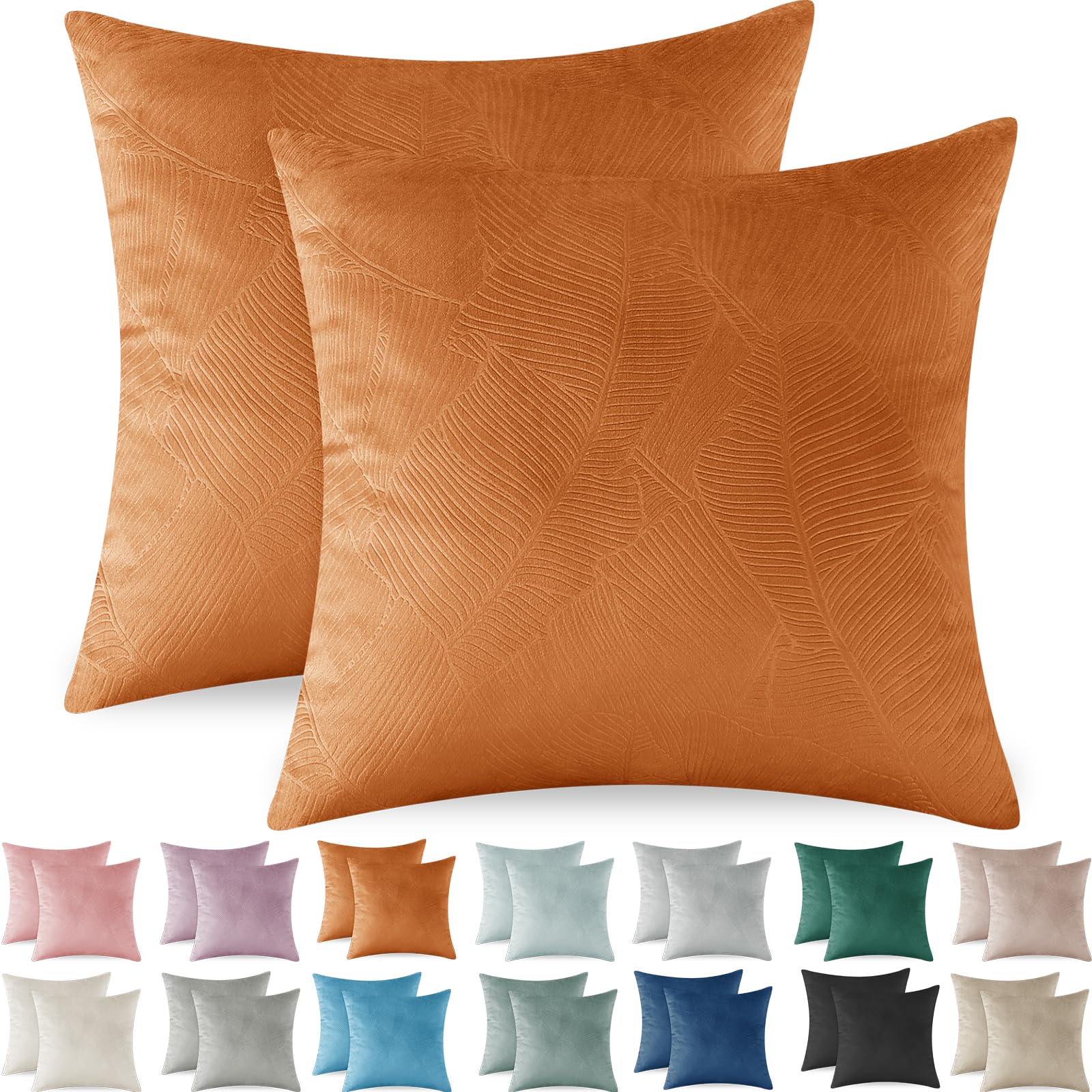 Housse de coussin 60x60 en velours côtélé marron Ystyle lot de 2