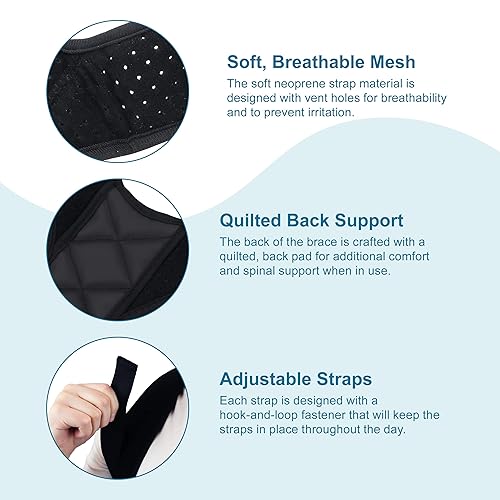 Miniatura 6 de iGelSoles Corrector de postura para hombres y mujeres, enderezador de espalda ajustable para tamaño de pecho de 28 a 43 pulgadas, soporte de postura