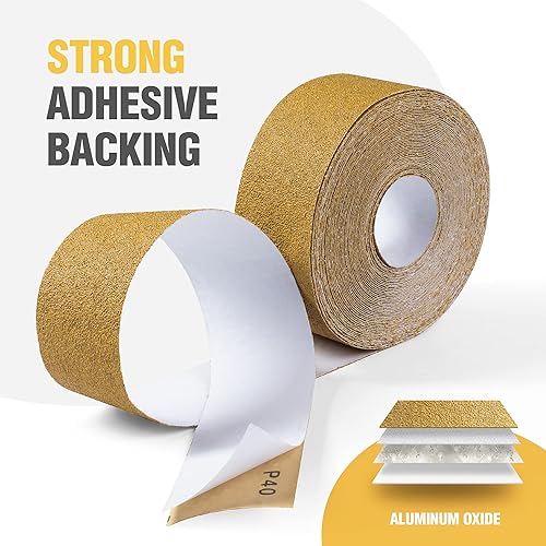 Miniatura 41 de S SATC Papel de lija PSA de grano 600 de 20 yardas de largo, rollo continuo de 2-3/4 pulgadas de ancho, autoadhesivas para automóviles, bloques