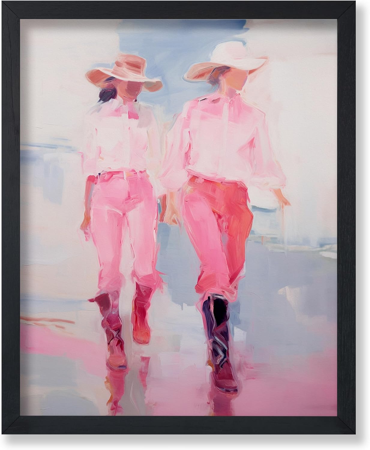 Poster Master Cowgirl Print - Western Poster - Pink Fashion Art - Watercolor Wall Design - Gift for Men, Women & Fashionista - Decor for Dorm, Living Room or Girl's Room - 8x10 UNFRAMED Wall Art