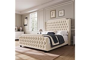 KING SLEIGH BED FRAME WITH HEADBOARD AND FOOTBOARD