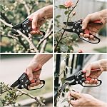FLORA GUARD Ratchet Pruning Shears, Pruning Shears with Reinforced Structure, 3X Cutting Power, Sharp Gardening Scissors for Branches up to 7/8 in, Ideal for Weak Hands