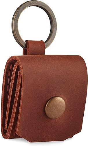 Miniatura 3 de Llavero de cuero para púas de guitarra, estuche para púas de guitarra, estuche para llavero de plectro, regalo para guitarristas (coñac)