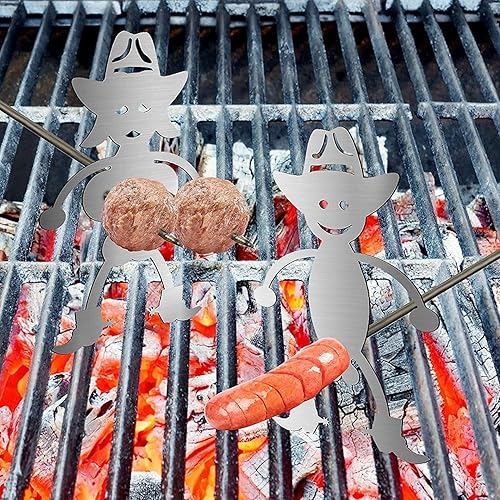 Miniatura 4 de Vanaure Varilla de acero inoxidable para perros calientes para hombres y mujeres herramientas de barbacoa con 2 cepillos de silicona accesorios para