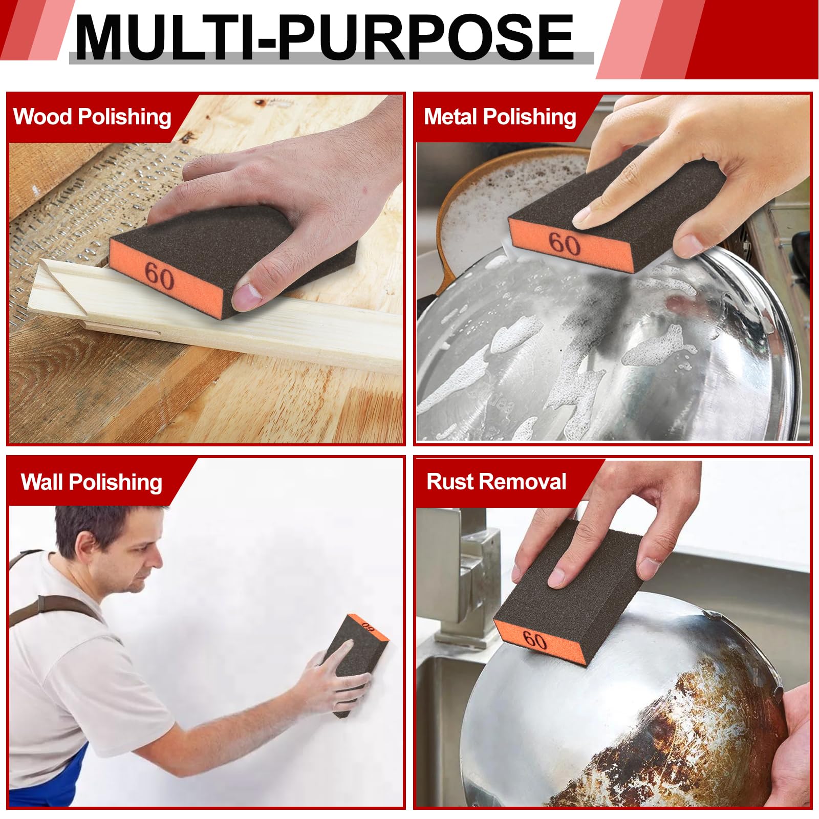 YNZDRWA 4 Pack Sanding Sponge view 5