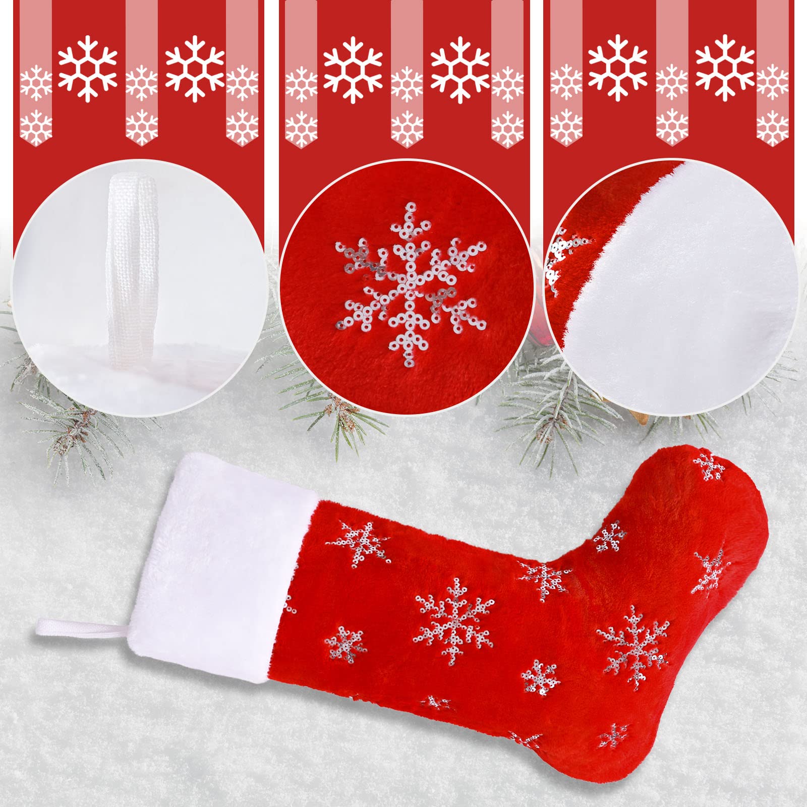 Weihnachtsstrümpfe Personalisiert Namen 6 Stück Groß Rot Plüsch Weihnachtsstrumpf Bestickt Personalisiert Red Custom Christmas Stockings für Weihnachten Familie Kamin Dekorationen