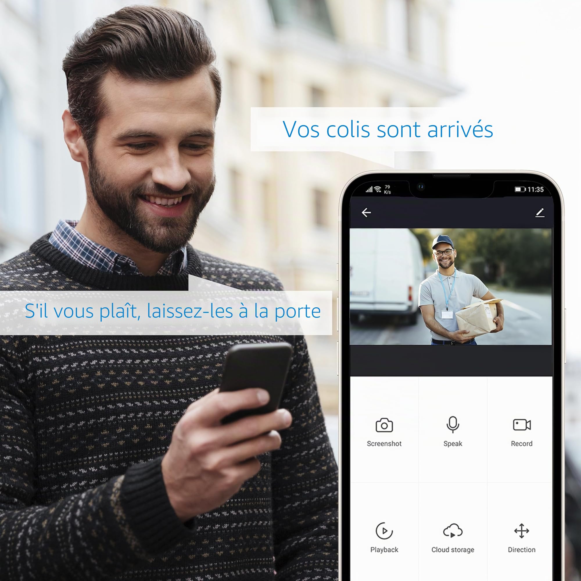 NIVIAN - Sonnette Vidéo Intelligente WiFi avec Caméra Full HD, Audio Bidirectionnel, Détection de Mouvement, Vision Nocturne, Batterie Rechargeable, Compatible avec l’App Tuya, Alexa et Google