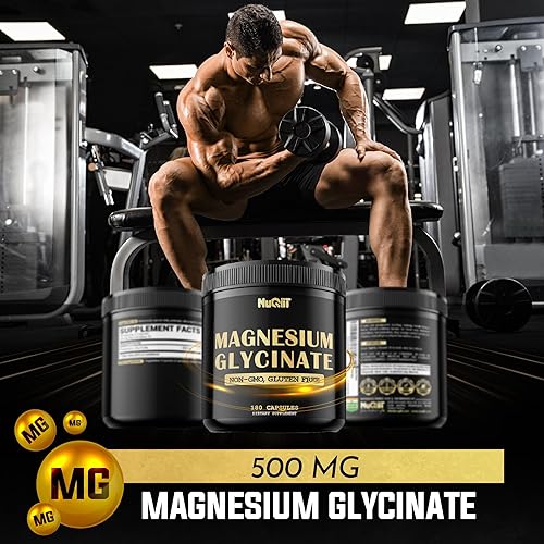 Miniatura 5 de Glicinato de magnesio de 500 mg con suplemento de compuesto de magnesio elemental 18% puro, 180 cápsulas, poderosos beneficios para apoyar la salud