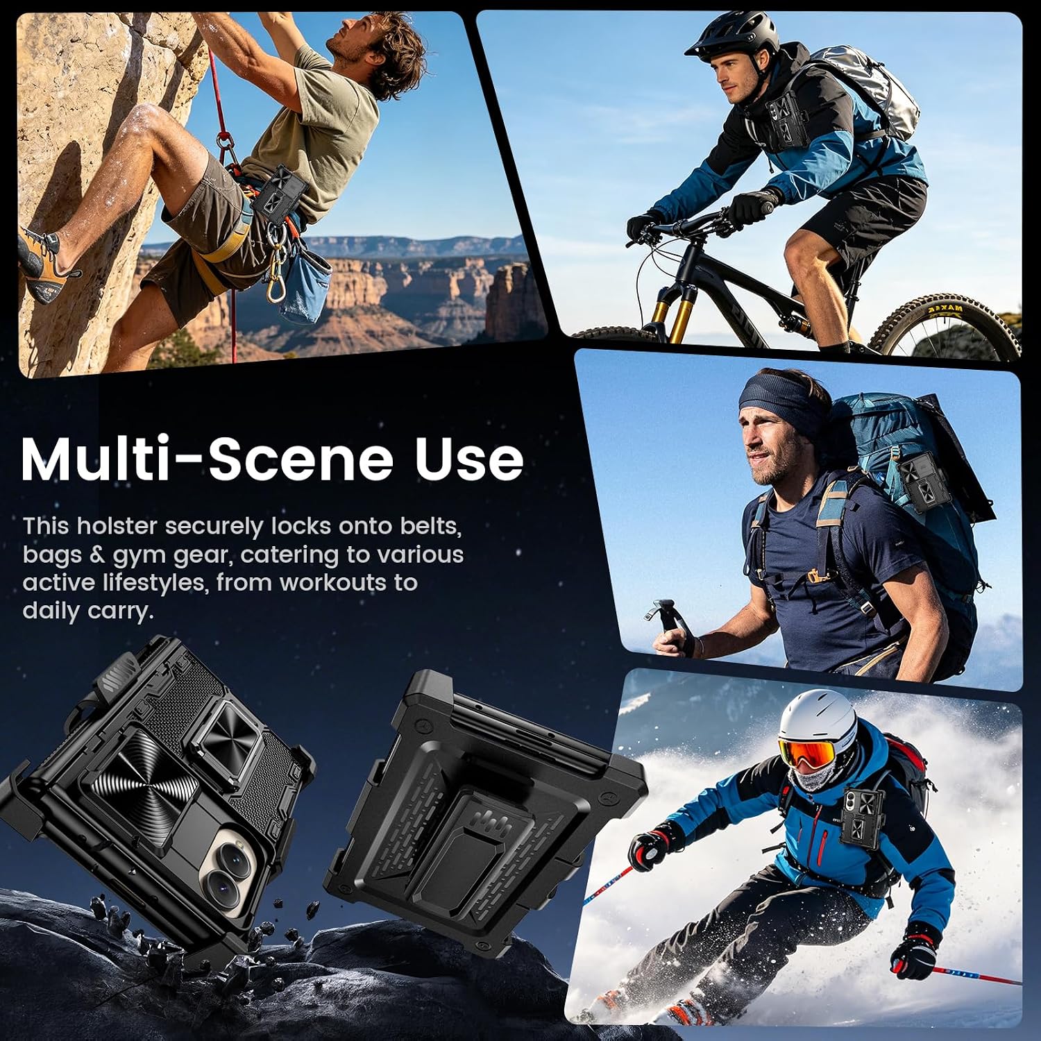  for Galaxy Z Fold 8 Case with Belt Clip Holster and Screen Protector | Ring Kickstand & Camera Cover & Hinge Protection Shockproof Armor Protective Cover for Samsung Galaxy ZFold 8 Wide- Black thumbnail