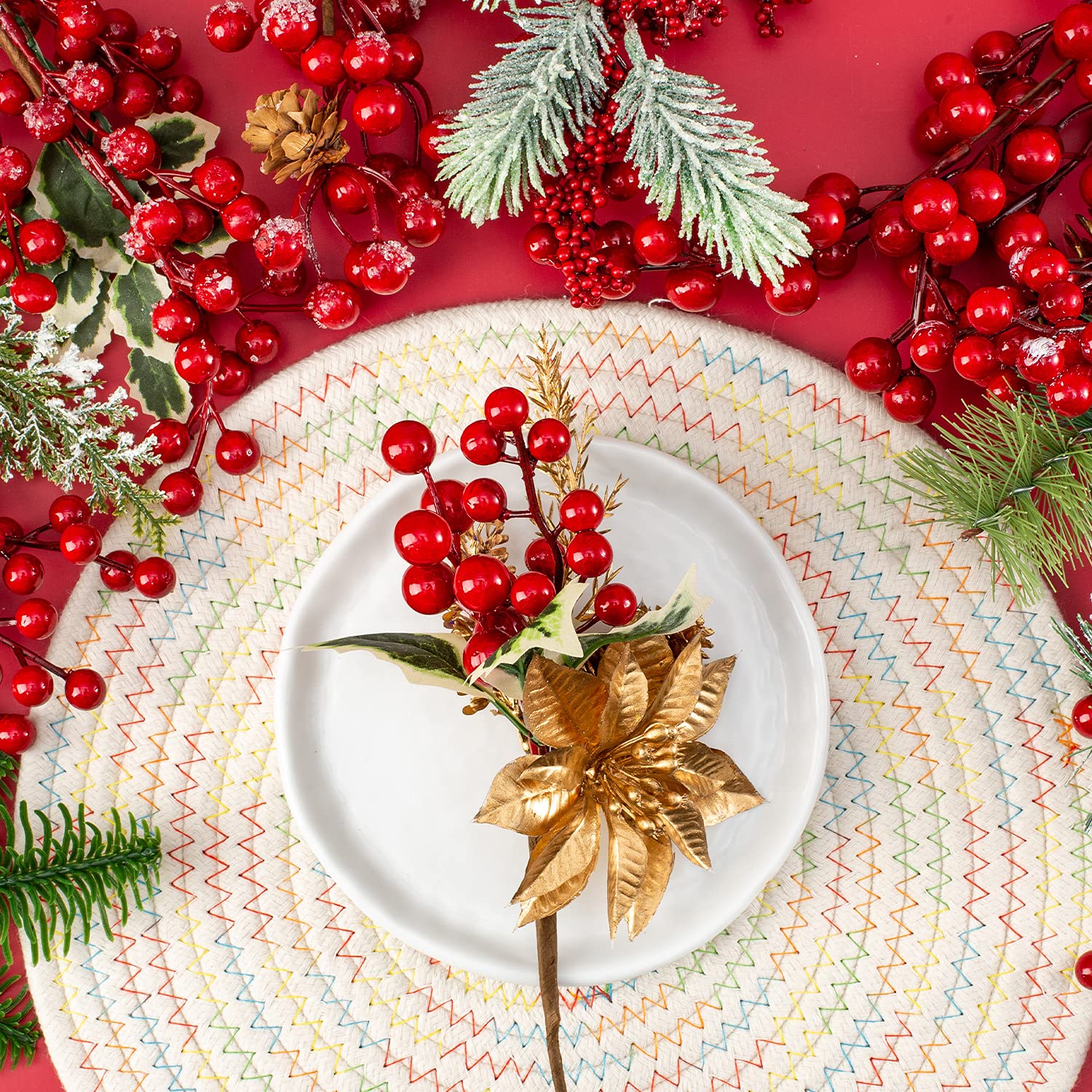 10 Pièces) Mini Accessoires Pour Sapin De Noël, Pommes De Pin, Branches De Pin, Décoration De