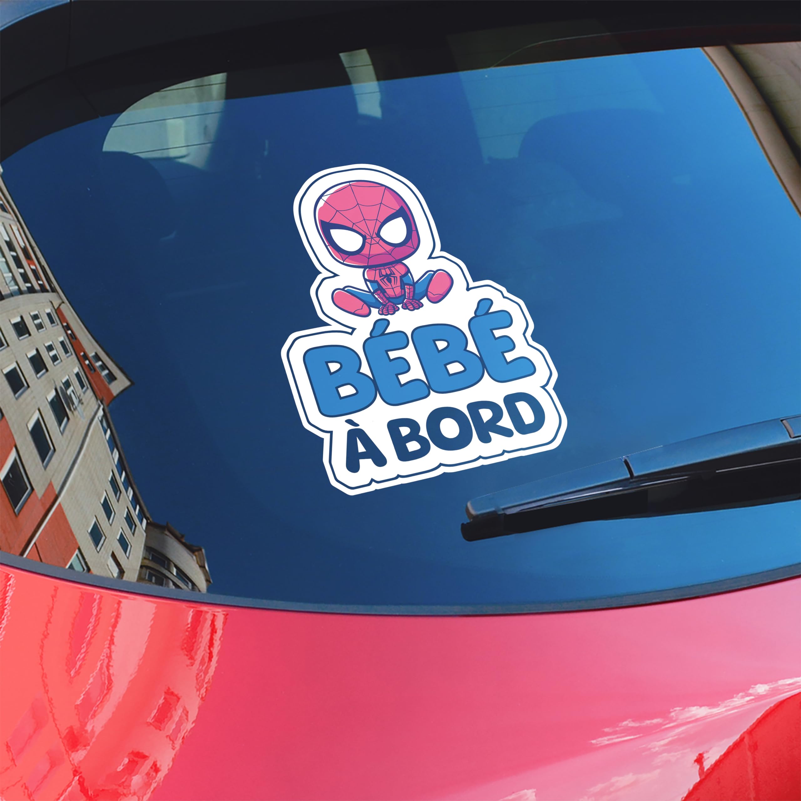 Autocollant Bébé à Bord Voiture - Sticker Superhéro Masqué, Résistant UV Et Eau, Facile à Poser - 14