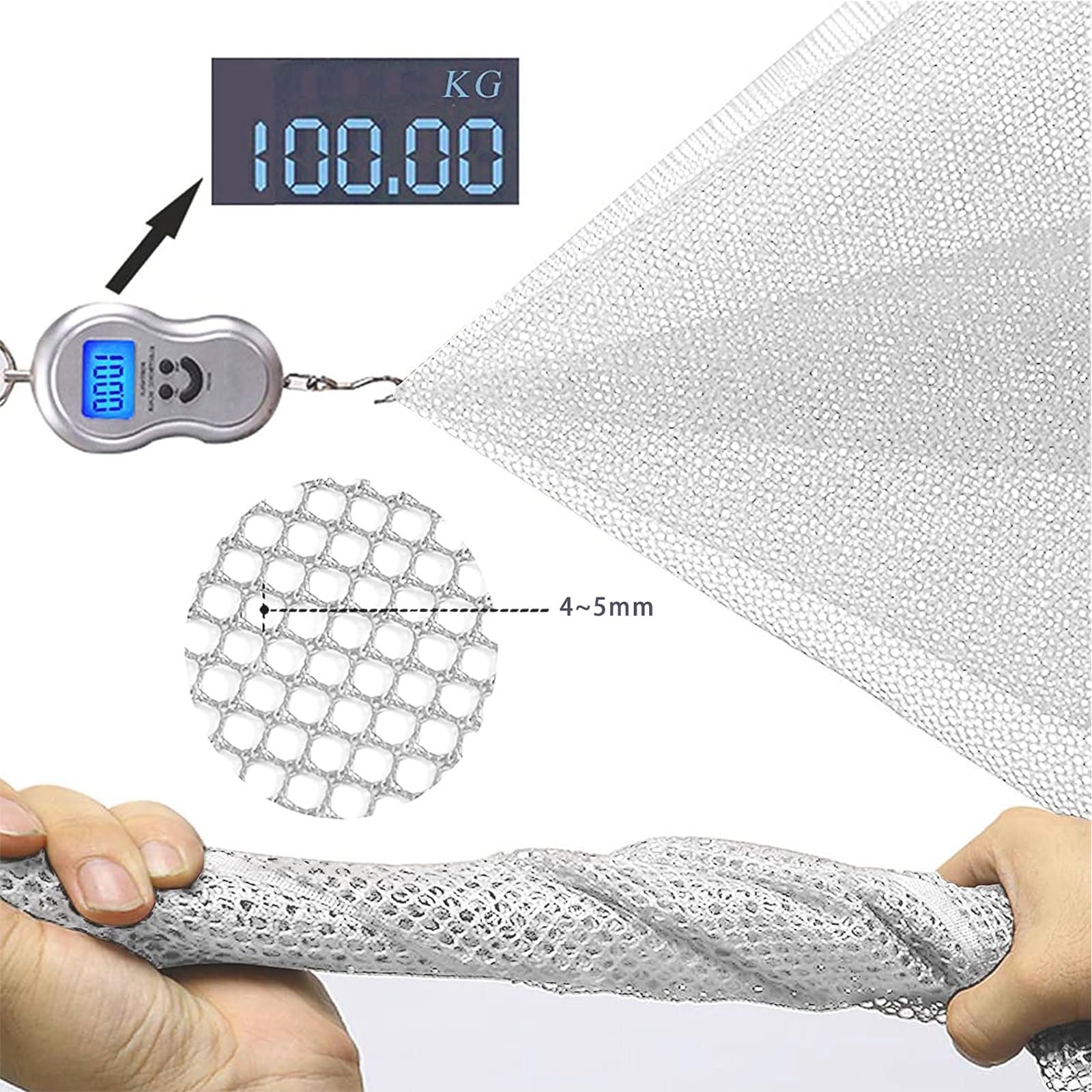 Balcony Safety Net, Baby Proof Banister Guard for Baby, Pets, Kids, and Toys, Railing Mesh Netting for Balcony, Stairs, Stairway, Childproof Safety Fence for Indoor & Outdoor Use, White, 10ft x 2.6ft