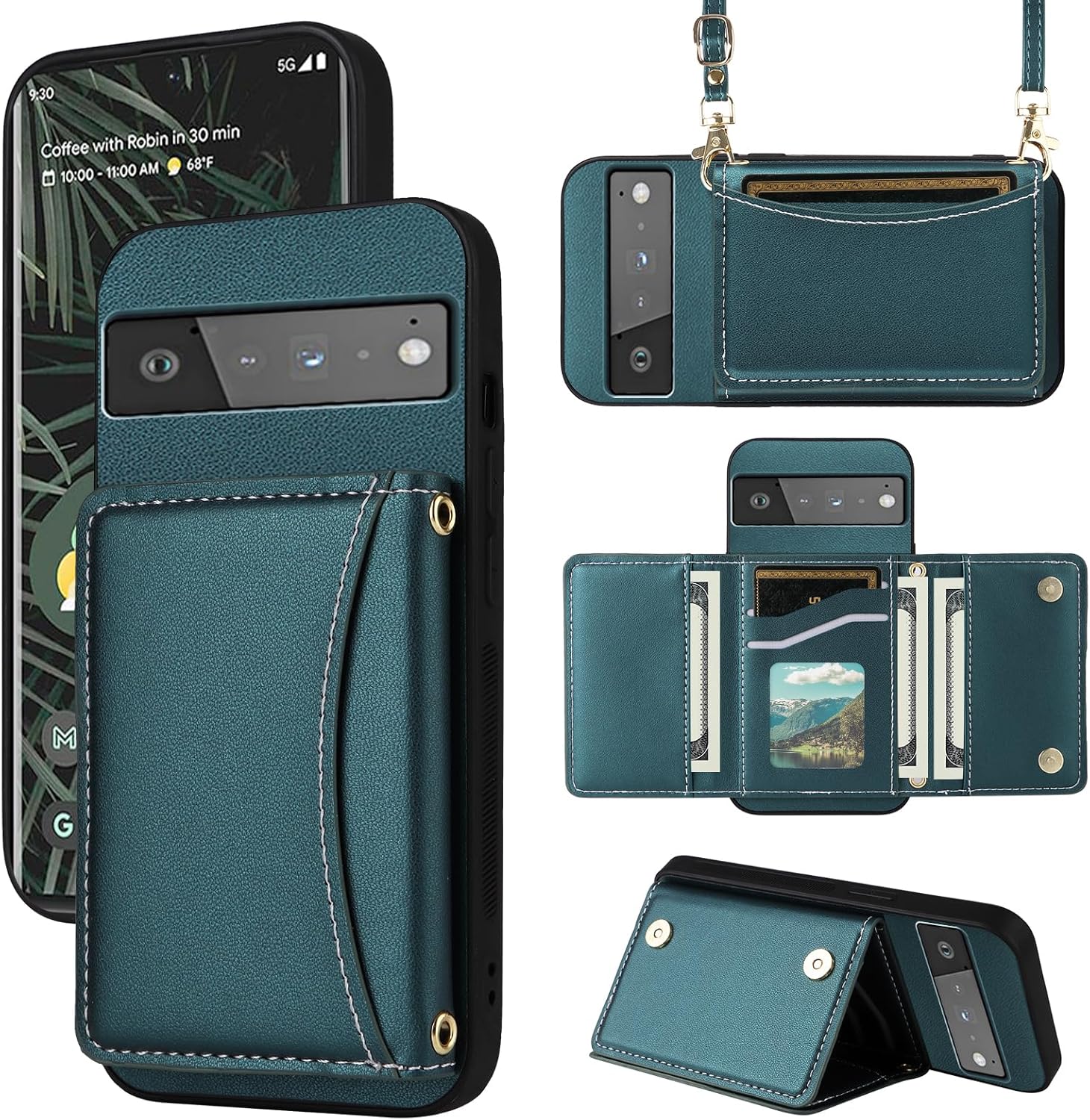 ウォレットケース Google Pixel 6 Pro用 リストストラップ クロスボディ ショルダー ストラップ フラワー レザー Google  Pixel 6 Pro 財布型カバー クロスボディショルダーストラップとスタンド付き レザークレジットカードホルダー 携帯電話アクセサリー  携帯電話カバー ... ウォレットケース Google Pixel 6 Pro用 リストストラップ クロスボディ ショルダーストラップ PUレザースタンド