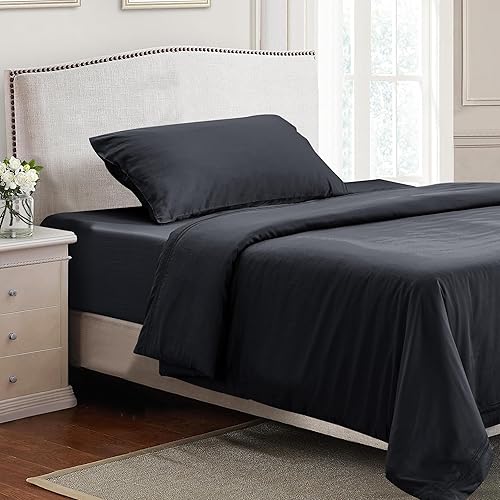 subrtex Juego de 2 fundas de edredón de algodón sedoso Tencel de alta calidad con cierre de botón, tamaño individualindividual XL, 1 funda de