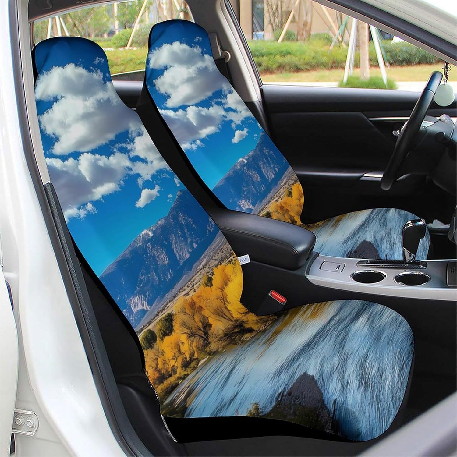 New Mexico Mountain Prints Car Seat Covers Universal Car Front Seats Protector Auto Interior Accessories 2PCS