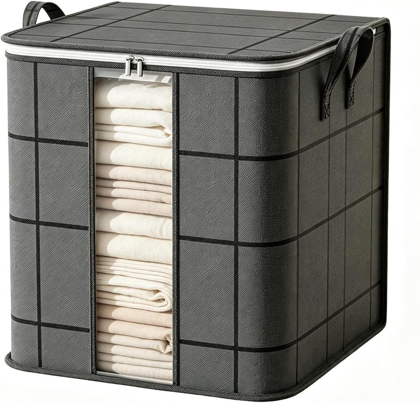 Foldable Moving Bins - Reinforced Handle Zippered Clothes Storage Organizer | Foldable Moving Bins, Reinforced Handles, Zippered Clothes Storage, Space Saving Organizer, For Closet, Bedroom, Dorm