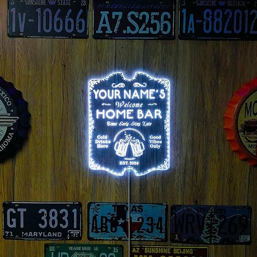 Vista 51 de ADVPRO - Letrero de luz LED de neón de doble color para el hogar, personalizado, con texto en inglés con «tu nombre y año de fundación», letrero