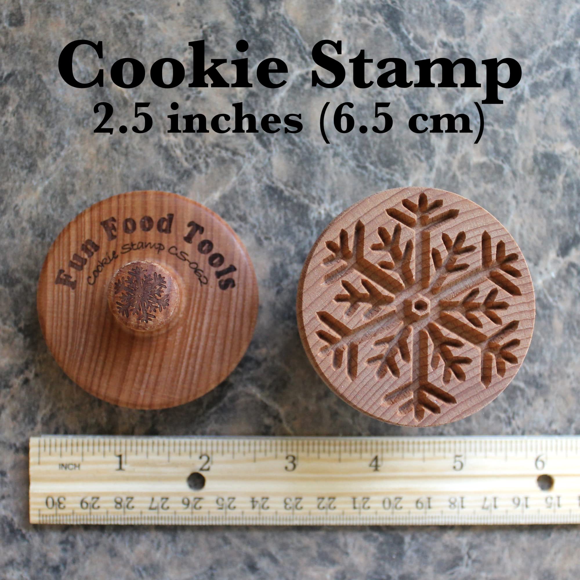 Sello de galletas de madera, 2.5 pulgadas (copo de nieve 3 CS-062)