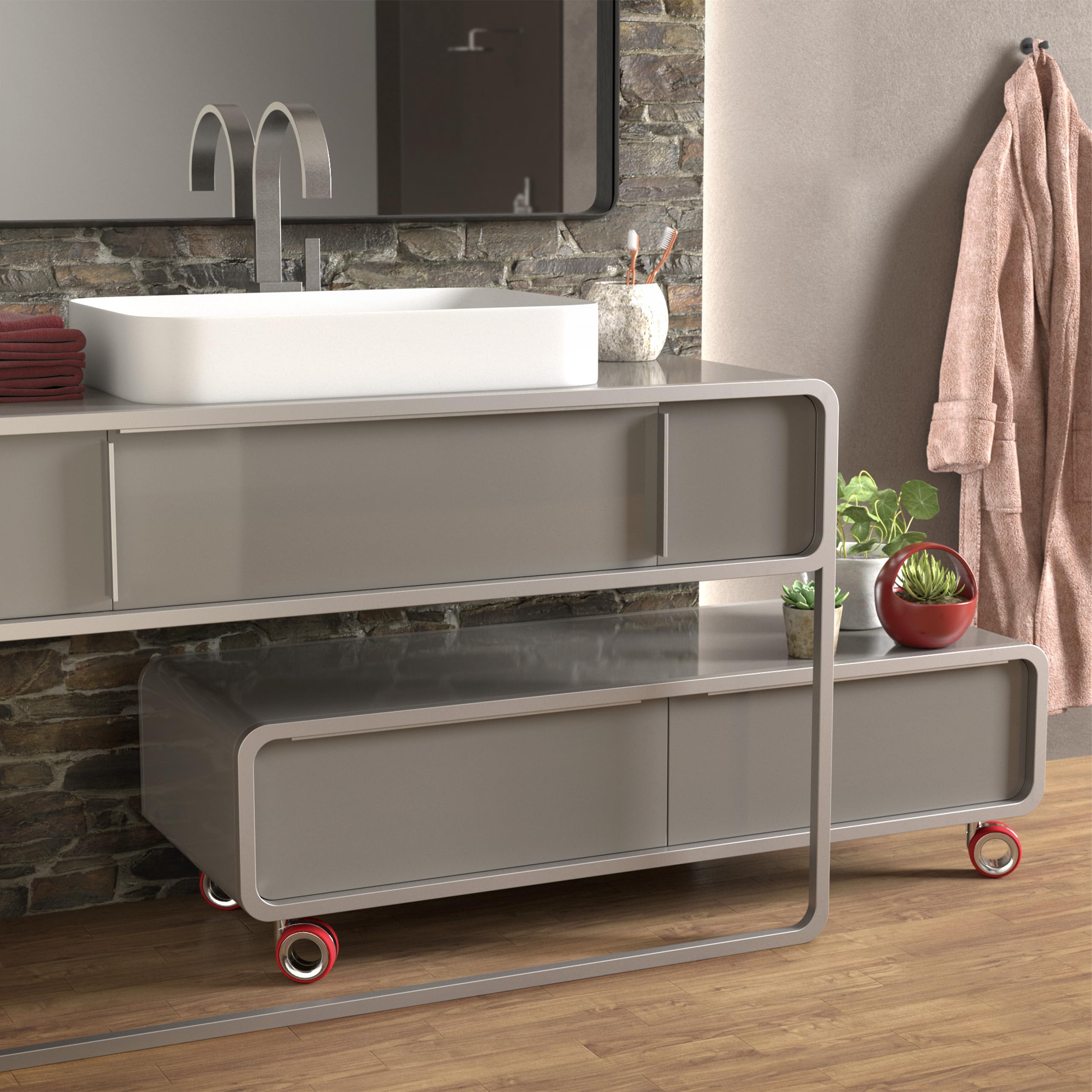 Lot de 5 poignées de profil de meuble en aluminium SEARL 180 mm Aspect Acier Inox Poignée profilée Poignée de tiroir de SO-TECH®