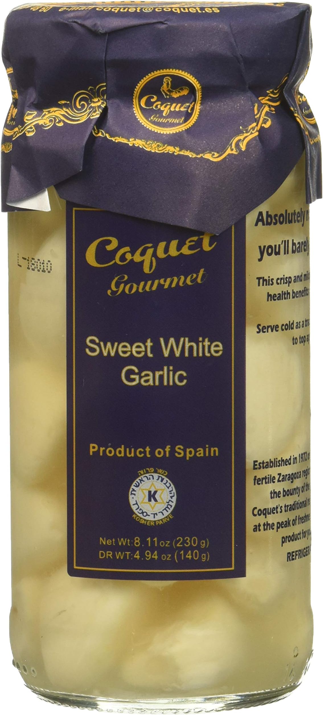 Marinated Spanish Sweet White Garlic by Coquet - Classic (8.7 ounce)