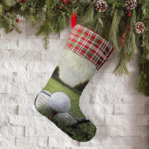 Miniatura 5 de Calcetines de Navidad de golf personalizados, calcetines de Navidad grandes, decoración para regalos de fiesta de vacaciones