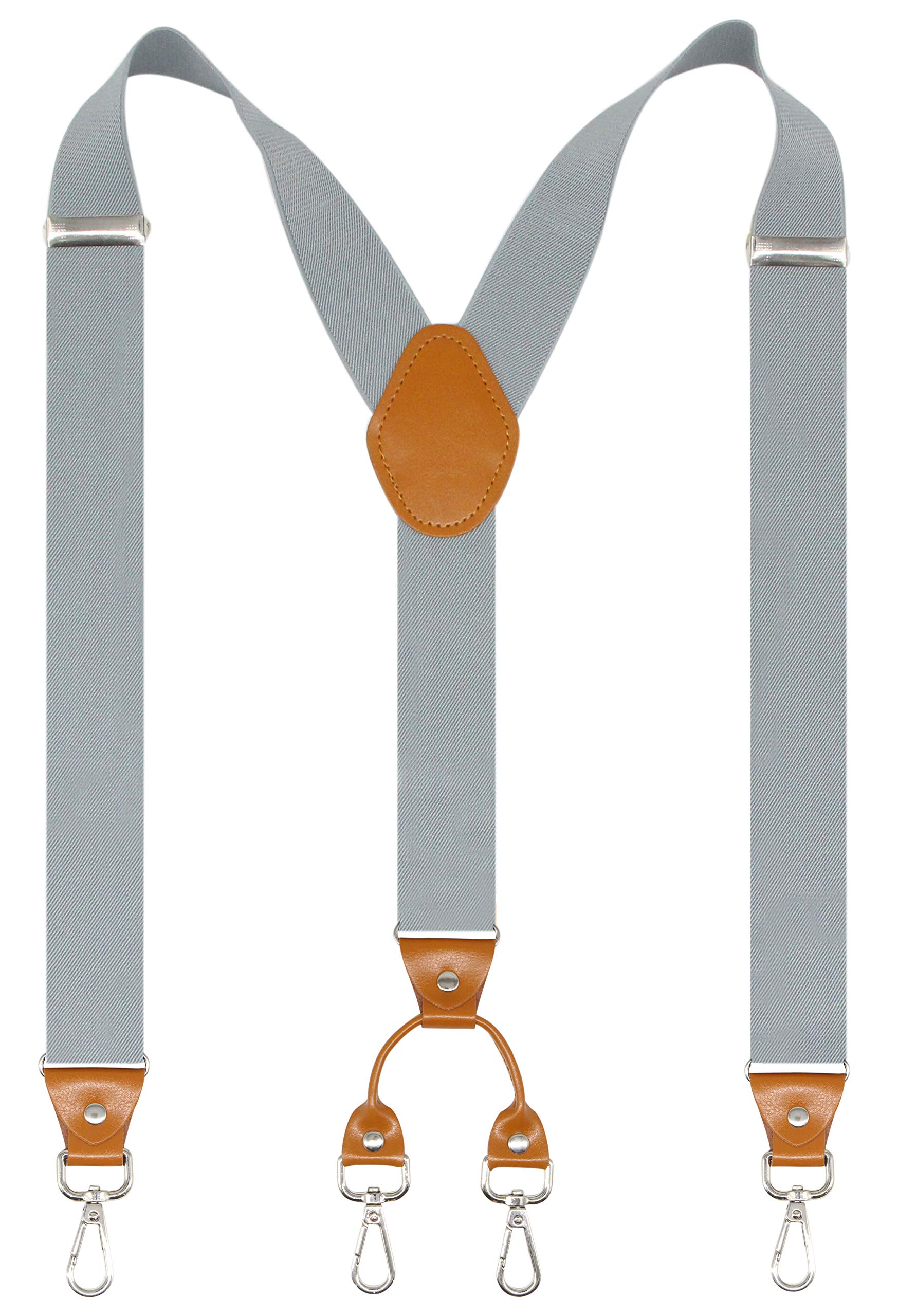 Doloise Men's Suspender Wide Adjustable and Elastic Braces Y Shape with Very Strong Hooks-Heavy Duty