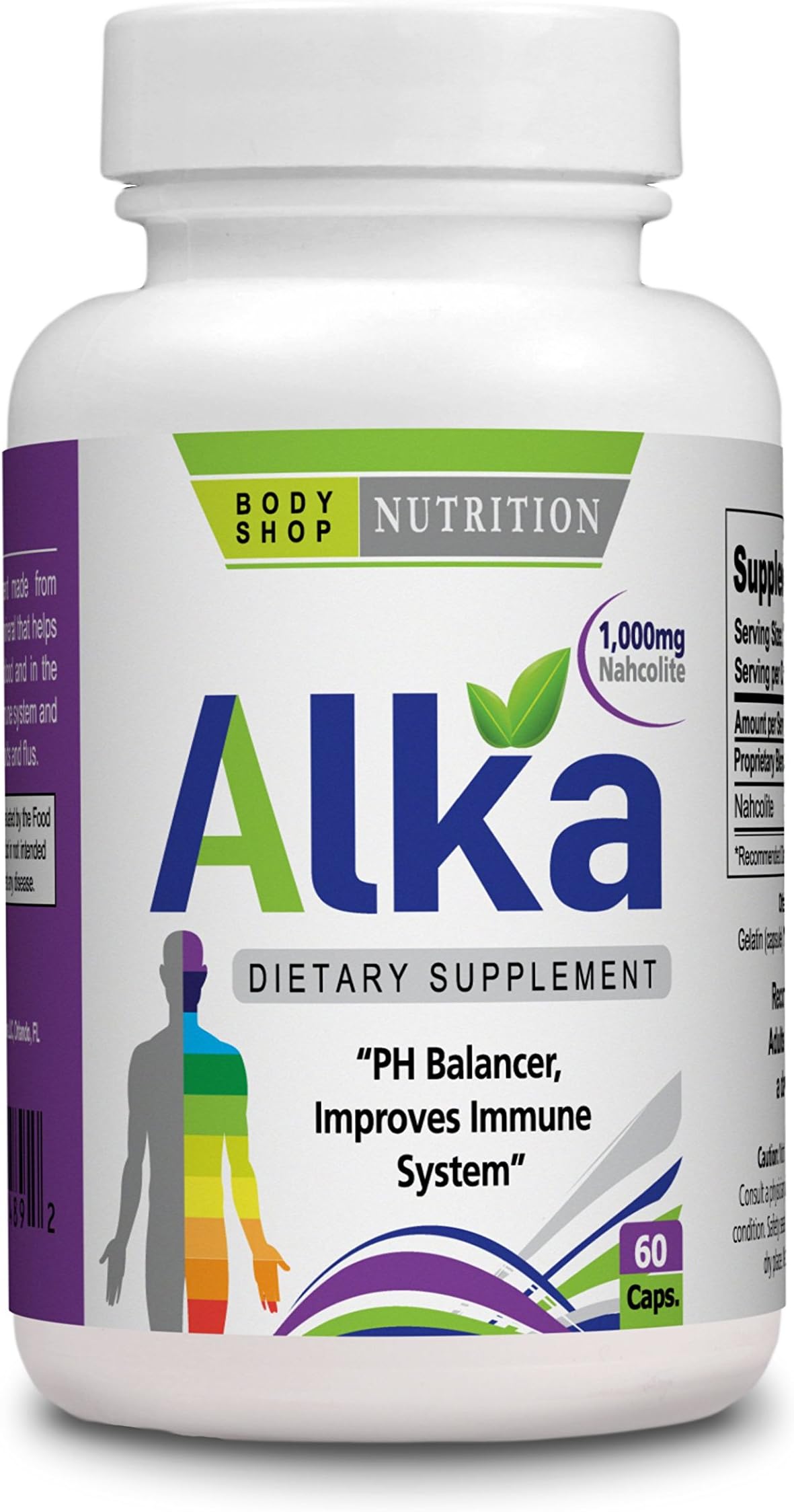 Alka - 60 Capsules - pH Balancer, Improves Immune System - 700mg Nahcolite - 100% Natural - Dietary Suplement
