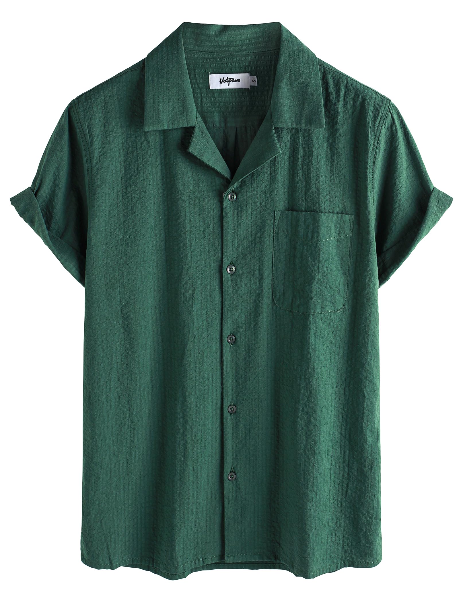 VATPAVE Mens Striped Summer Shirt Casual Button Down Short Sleeve Beach Shirts Cotton Shirts for Men