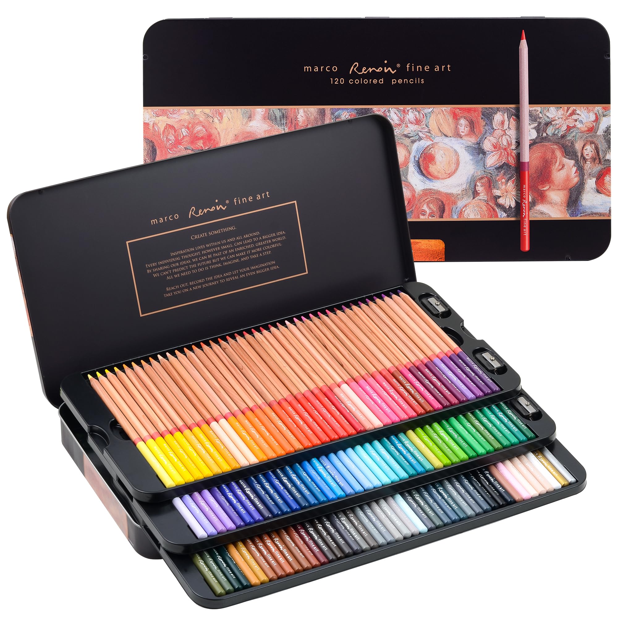 120 Colors Marco Renoir Color Pencil Crayon Iron Box Colored Pencils Coloring Drawing Crayon De Couleur Student Art Supplies - 21 - View #7