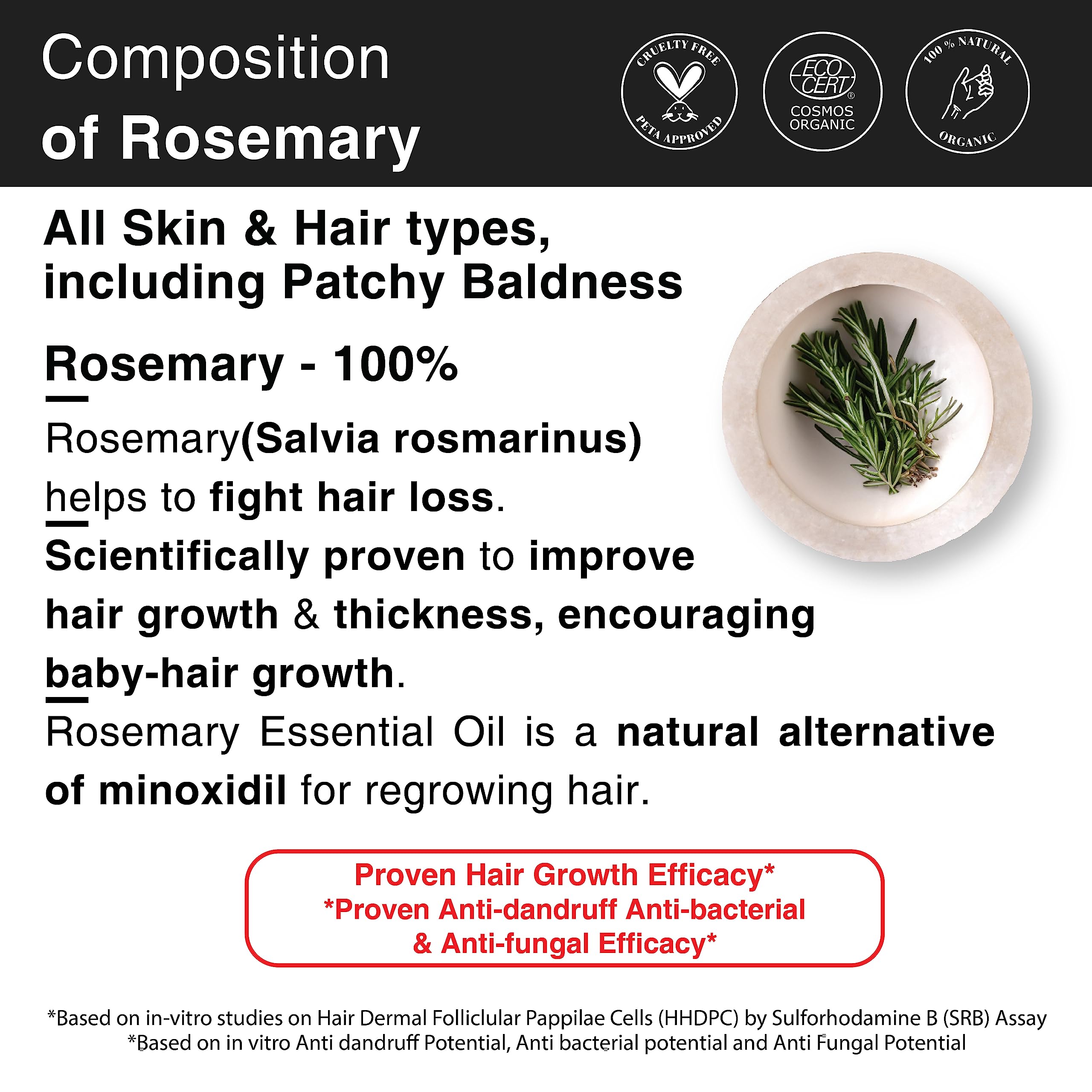 Soulflower Rosemary Essential Oil for Hair Growth, Hair Fall Control, Nourishment & Strengthening, Skin Care| Clinically Tested and Ecocert Certified Organic 100% Pure & Natural Undiluted, 30ml 1