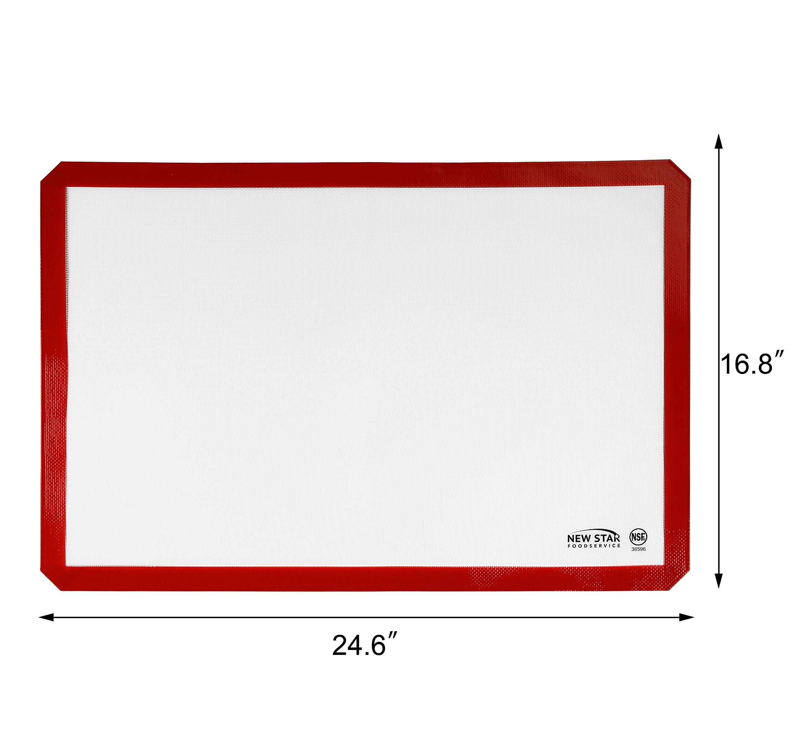 New Star Foodservice 36596 Tapis de cuisson anti-adhésif en silicone de qualité commerciale, 43,2 x 63,5 cm (taille complète)