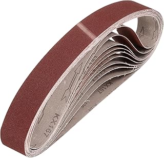 HARFINGTON 1-1/2 x 30 Inch Sanding Belts, 10 Pcs 120 Grits Aluminum Oxide Abrasive Belt Sander File Belt for Woodworking, Metal Polishing, Knife Sharpener