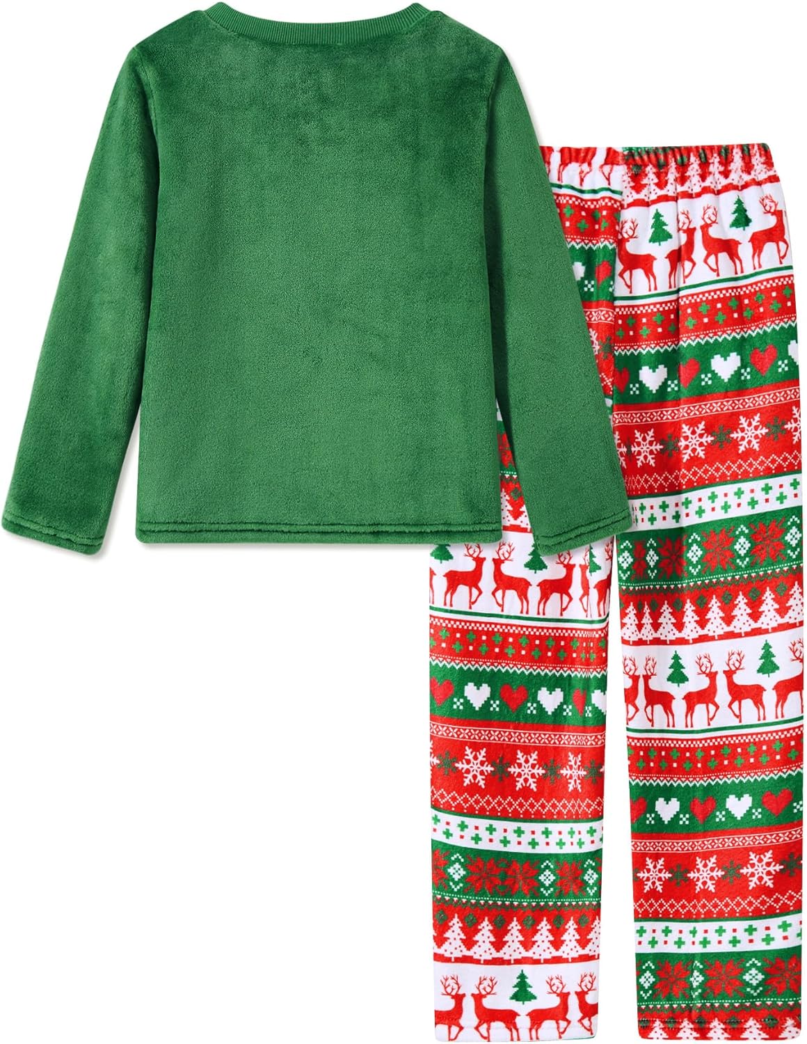 Funnycokid Girls Fleece Pajamas Set Kids Soft Flannel Pjs Pullover Top Pants Loungewear Size 7-14 - Image 2