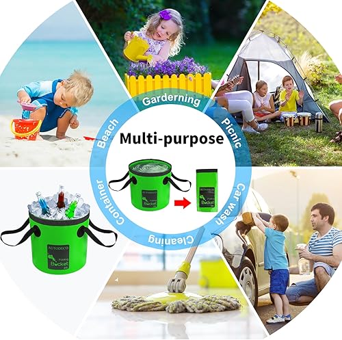 Miniatura 6 de AUTODECO Cubo plegable Contenedor de 5 galones Cubo de agua plegable Lavabo portátil 20L