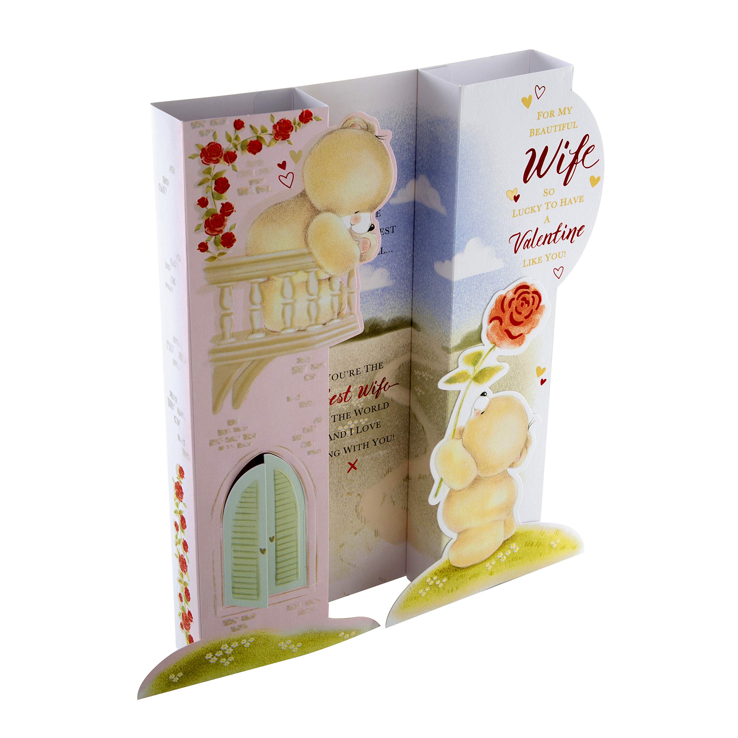 Kartka walentynkowa dla żony z Hallmark - uroczy wzór 3D Pop-out, wzór 'Forever Friends'