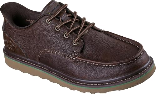 Skechers Men's John Deere Brockman Soft Moc Toe Relaxed fot Hand Free Slip Ins Industrial Shoe, Red Brown, 7