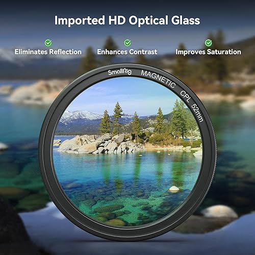 Miniatura 5 de SMALLRIG Kit de filtro de polarizadores circulares magnéticos de 2.047 in para jaula de teléfono SMALLRIG para iPhone 15 Series, filtro polarizador