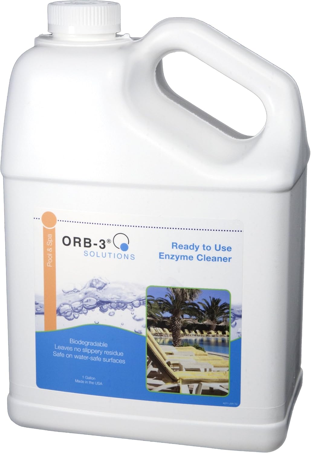 Orb3 A011J5R1G ReadytoUse Enzyme Cleaner Jug for Pools, 1Gallon Swimming