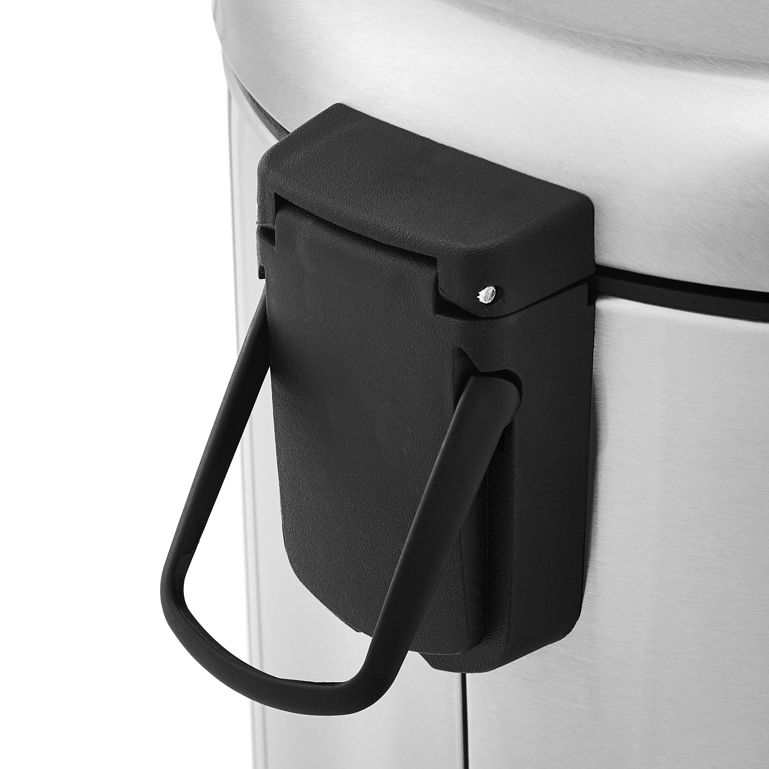 Amazon Basics Rund Tret-Mülleimer, Edelstahl, 20 l, Silberfarben