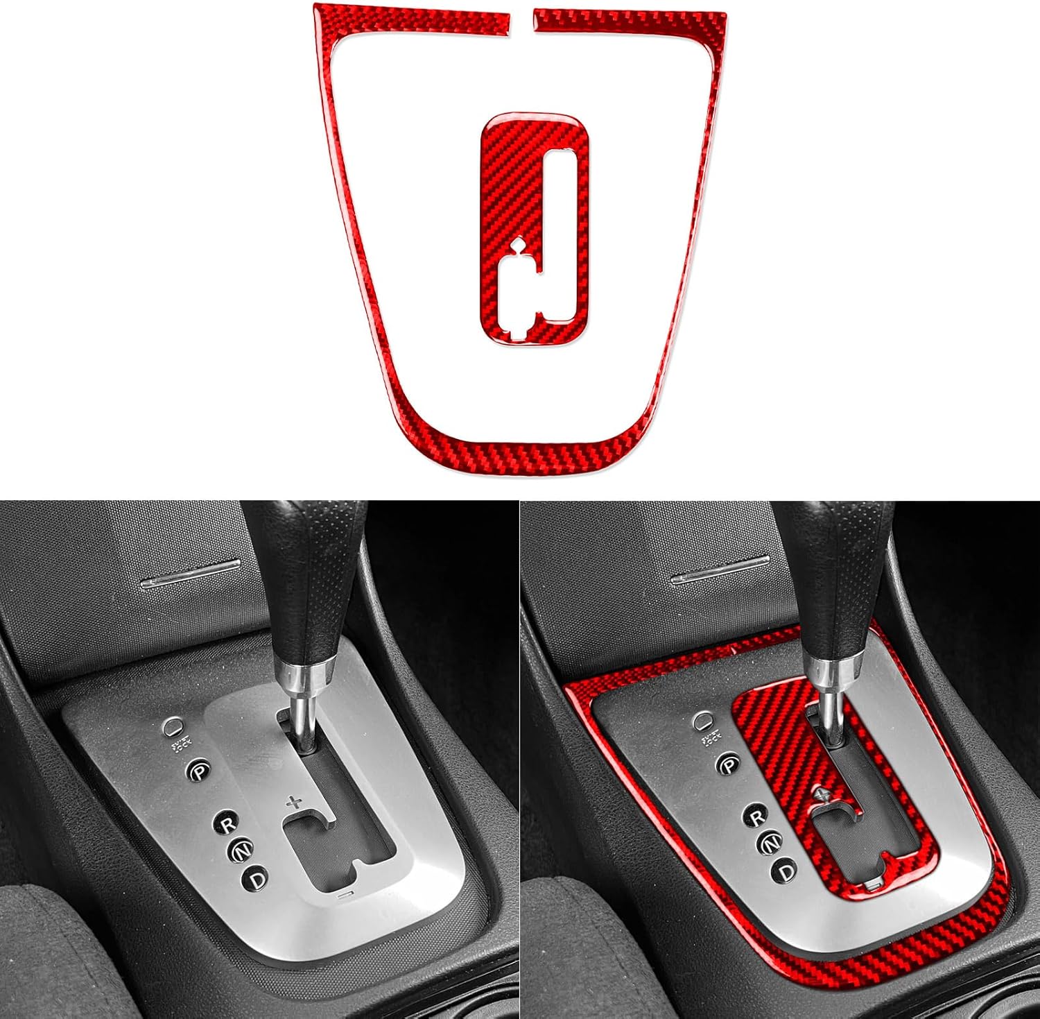 Car Center Control Panel Gear Shifting Set Cover Trim Stickers Compatible with Nissan Altima 2008 2009 2010 2011 2012 Red Real Carbon Fiber Accessories Interior Decals