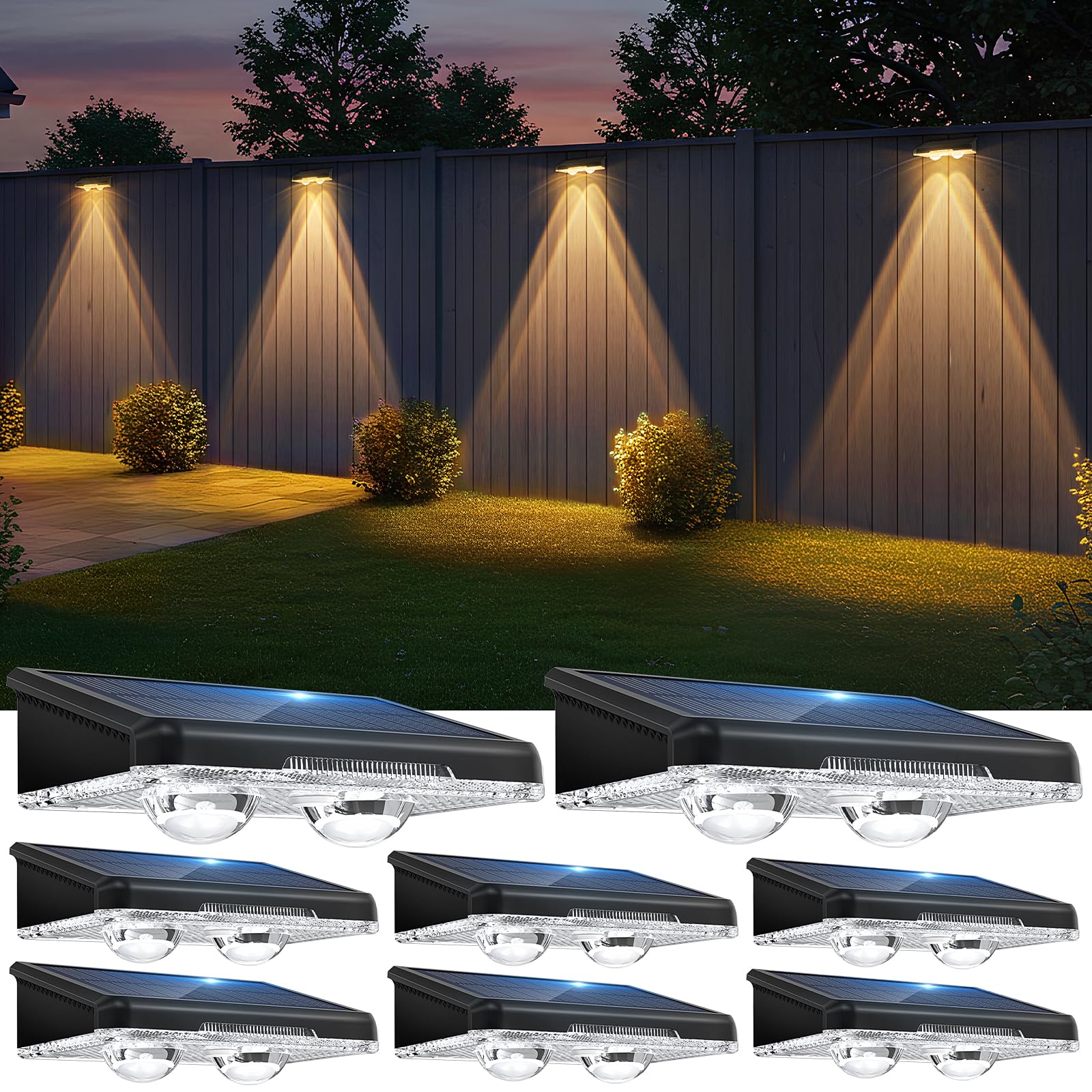 Lot De 10 Lampes Solaires D'extérieur Pour Clôture, éclairage